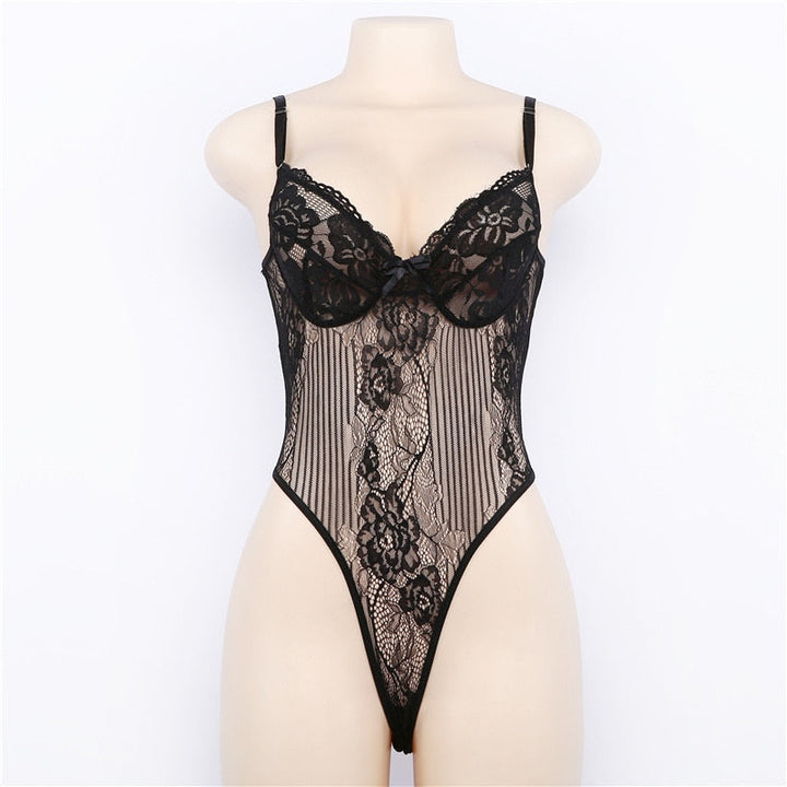 Body in pizzo trasparente
