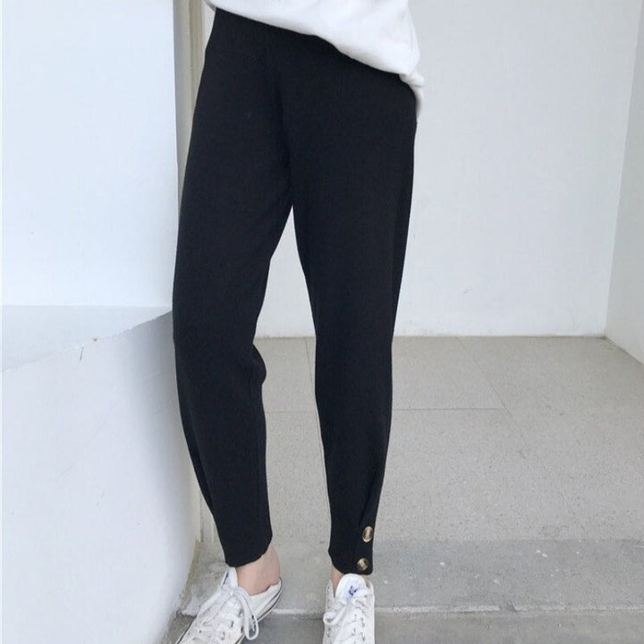 Pantaloni in felpa ampi con bottoni