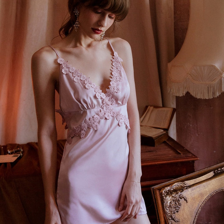 Camicia da notte in pizzo floreale