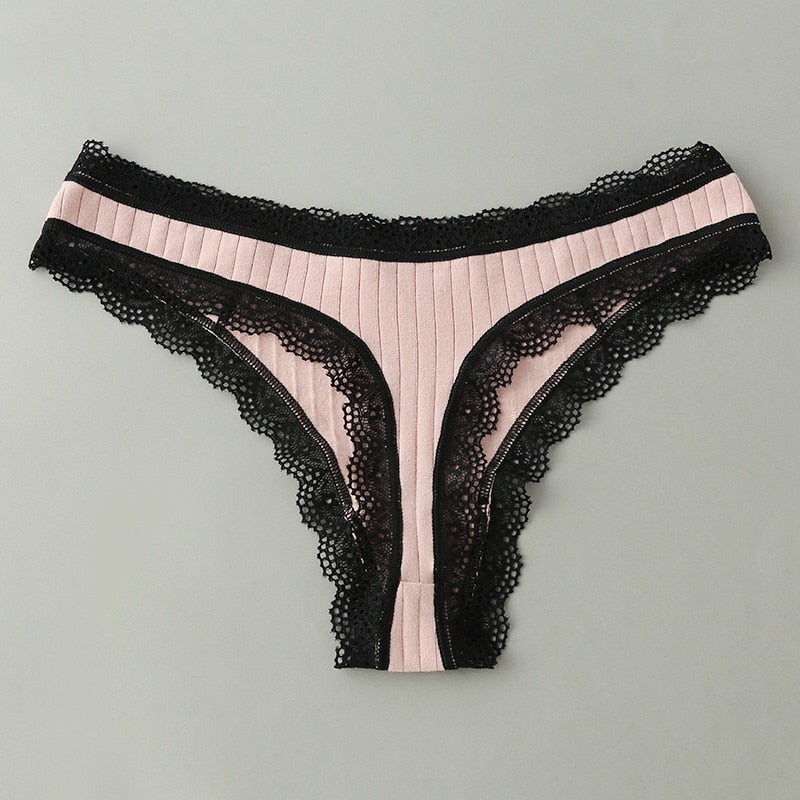 Perizoma in cotone con pizzo