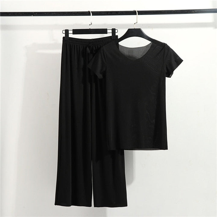 Completo abbigliamento casa con pantaloni lunghi