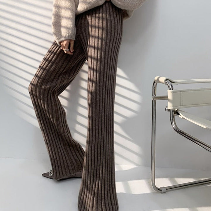 Pantaloni in cotone oversize a coste