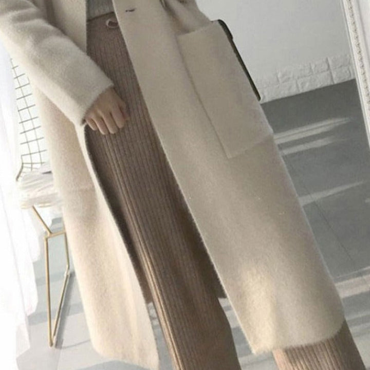 Pantaloni denim comodi a costine con laccetti