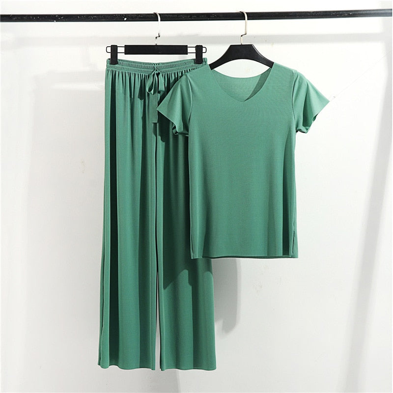 Completo abbigliamento casa con pantaloni lunghi