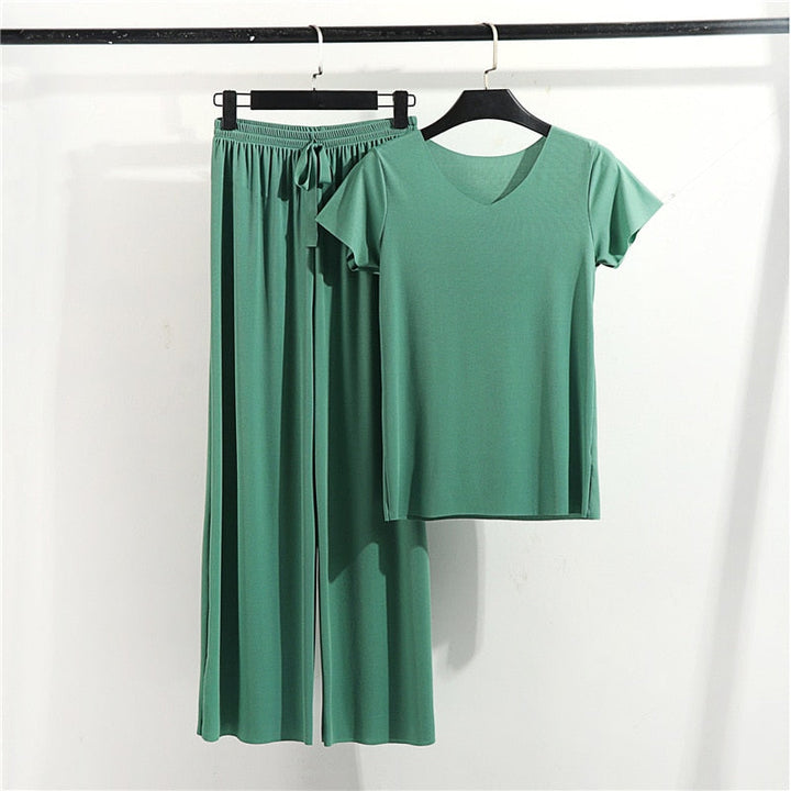 Completo abbigliamento casa con pantaloni lunghi