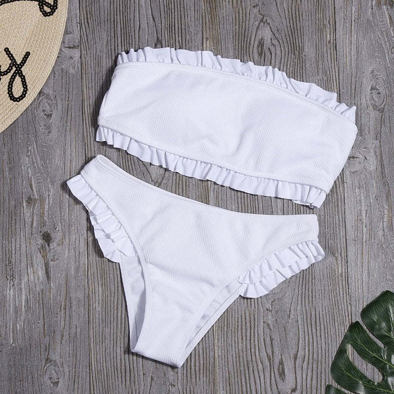 Costume da bagno 2 pezzi con volant