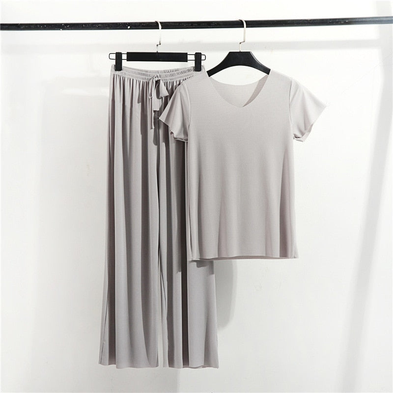 Completo abbigliamento casa con pantaloni lunghi