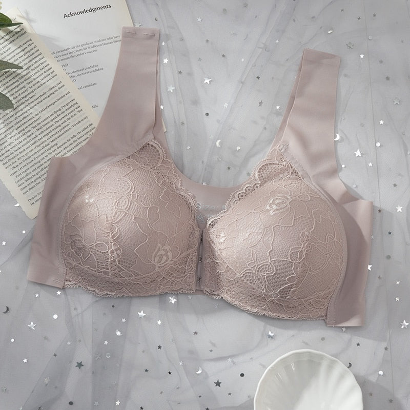 Reggiseno allacciabile davanti con inserto in pizzo