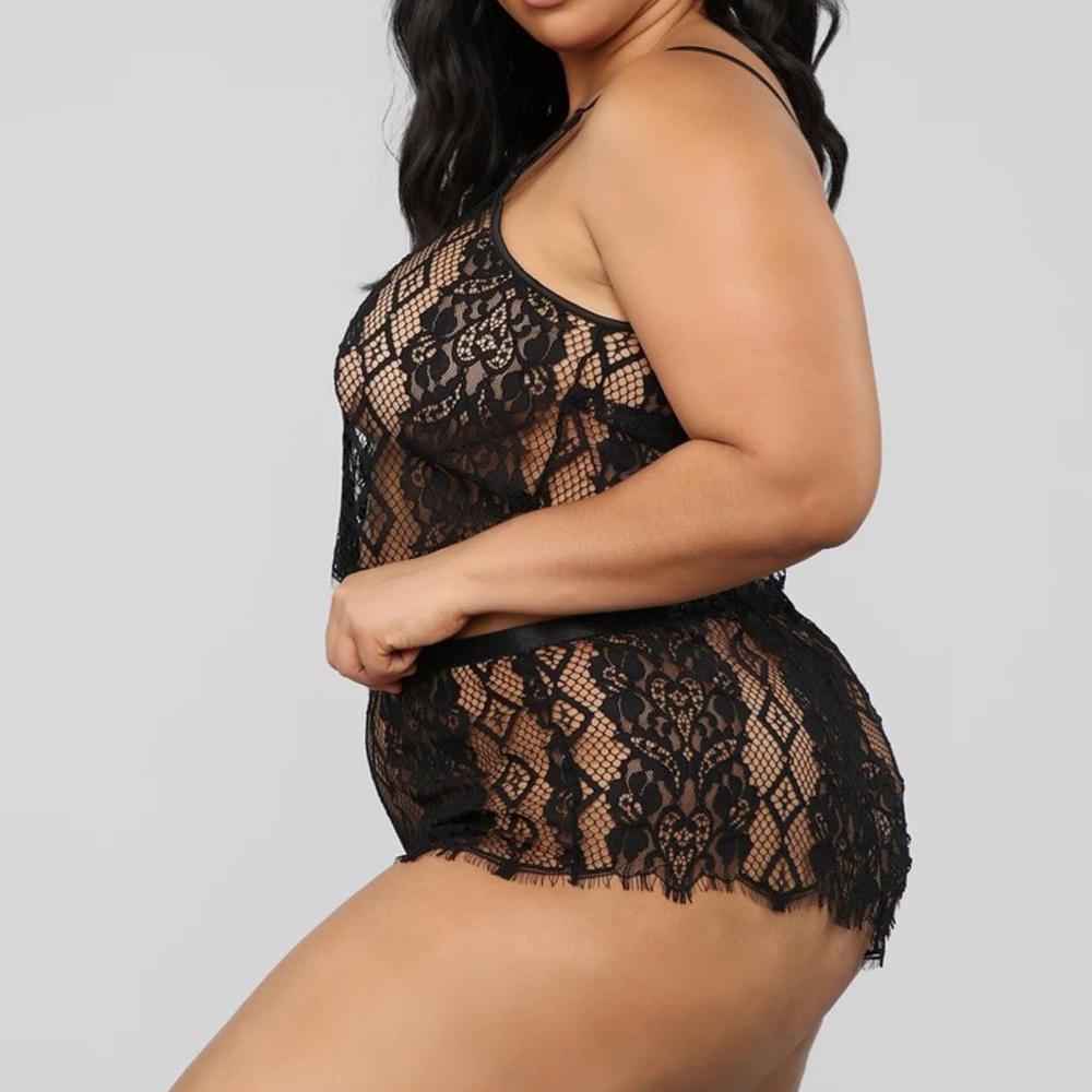 Completo intimo in pizzo taglie forti