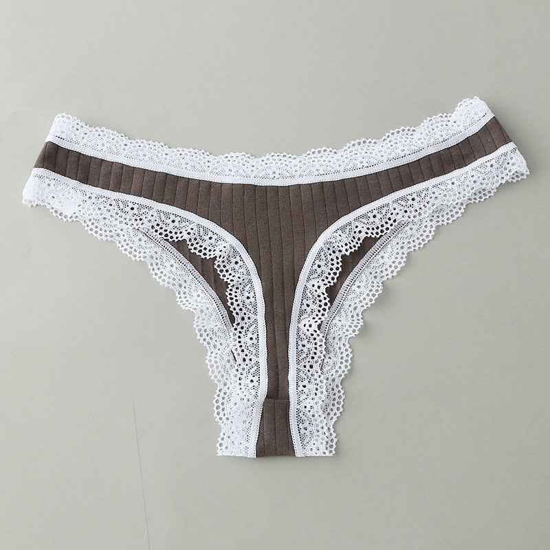Perizoma in cotone con pizzo