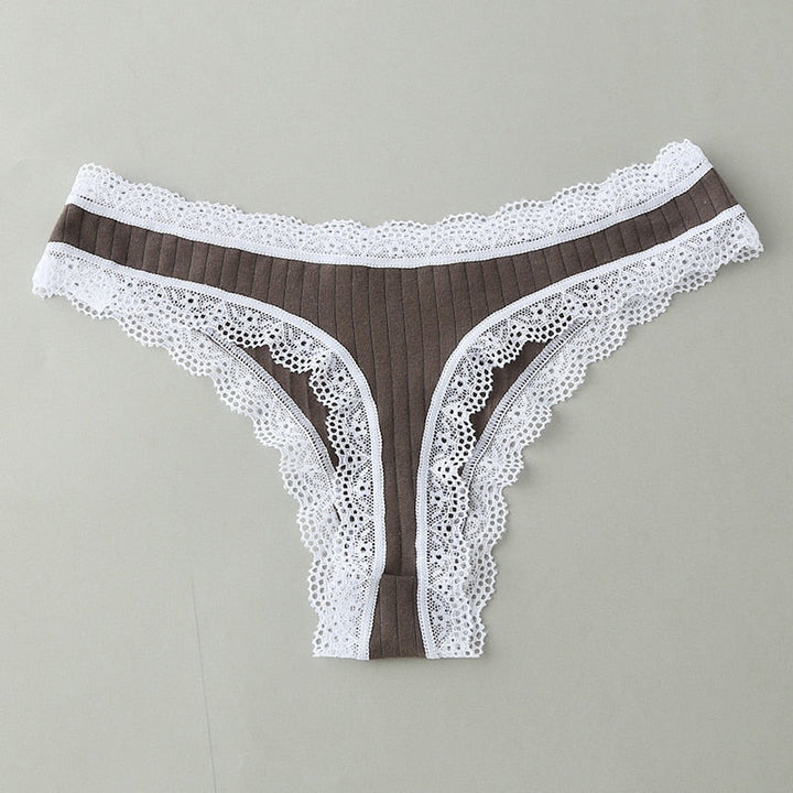 Perizoma in cotone con pizzo
