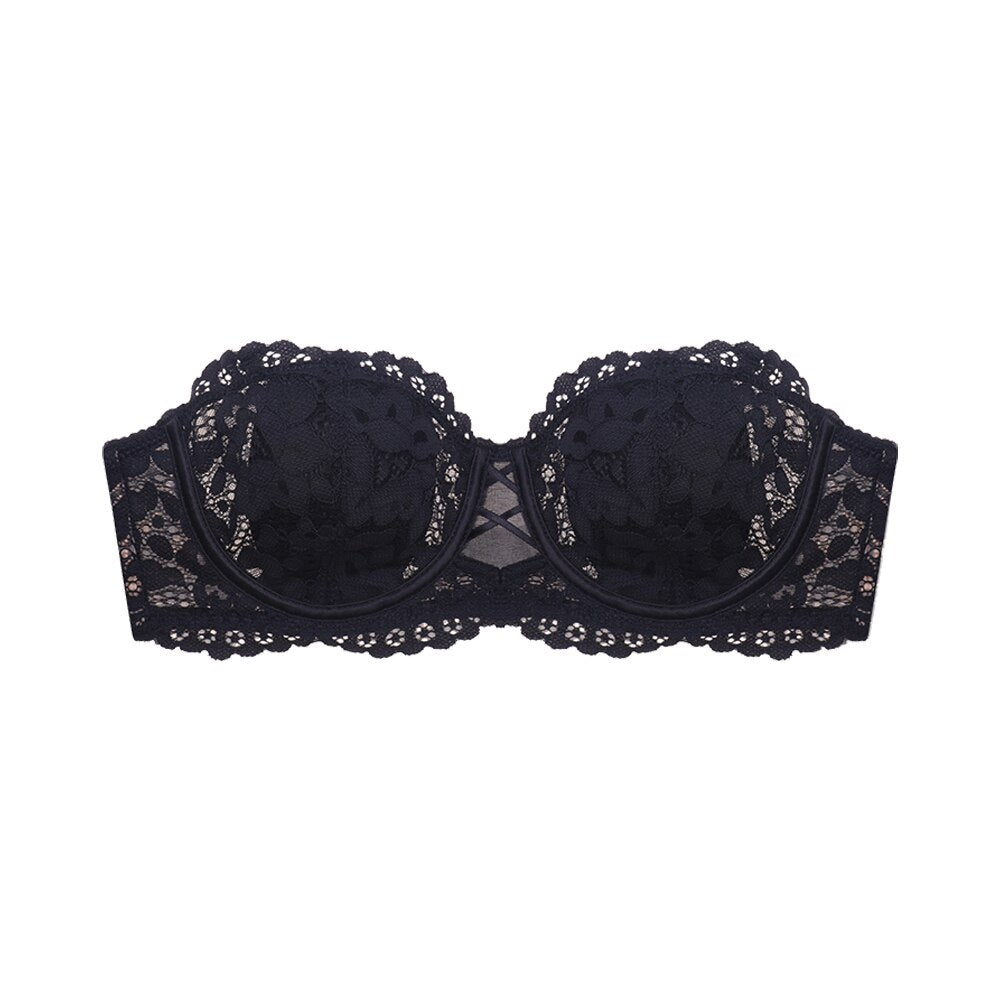 Reggiseno senza spalline con elegante pizzo