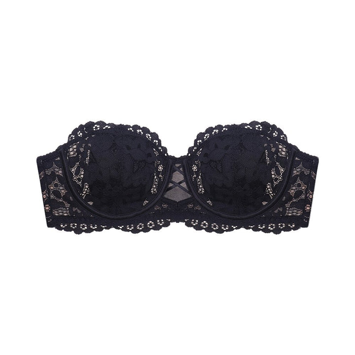 Reggiseno senza spalline con elegante pizzo