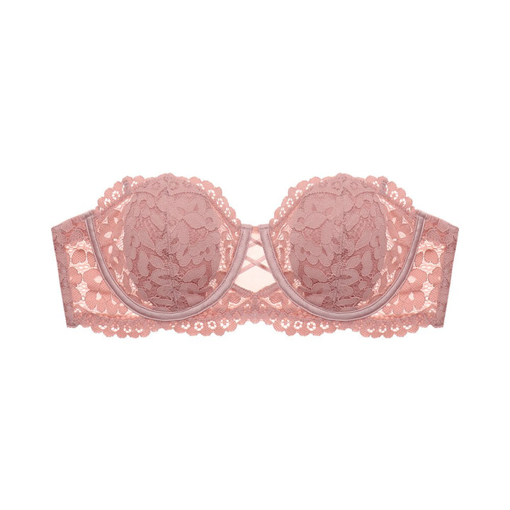 Reggiseno senza spalline con elegante pizzo