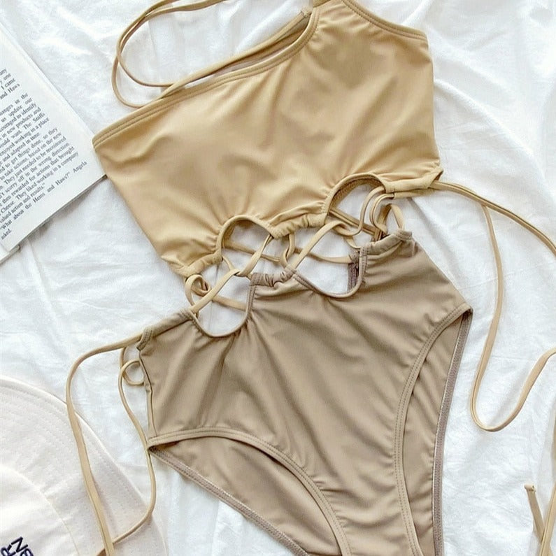 Costume da bagno 1 pezzo con vita decorata