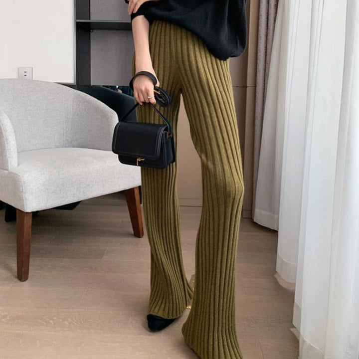 Pantaloni in cotone oversize a coste