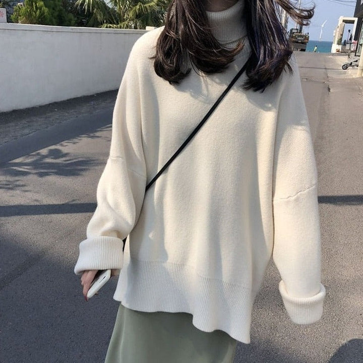 Maglione oversize con collo alto