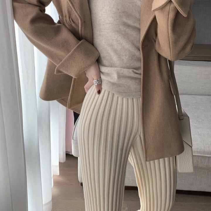 Pantaloni in cotone oversize a coste