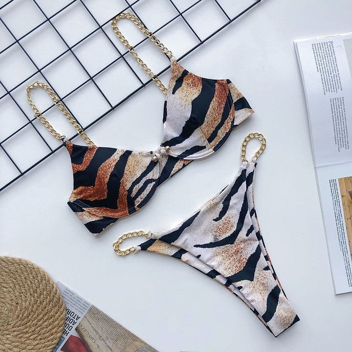 Bikini 2 pezzi con catenelle