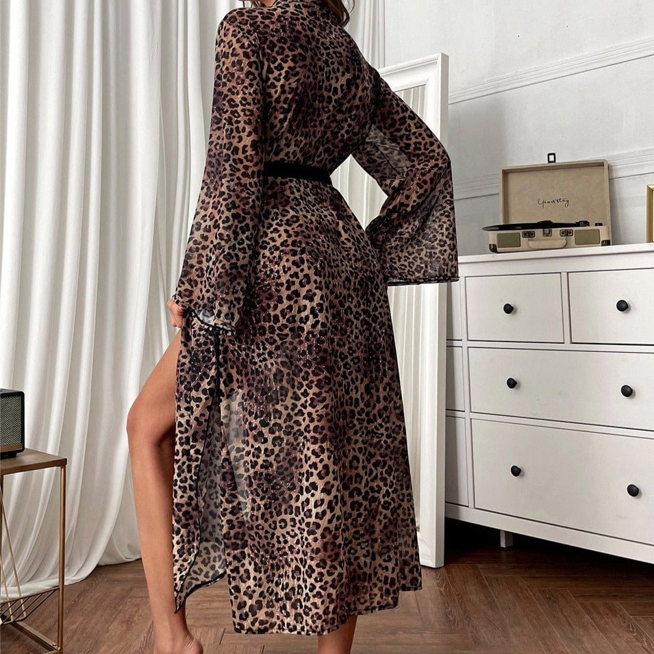 Vestaglia lunga stampa animalier