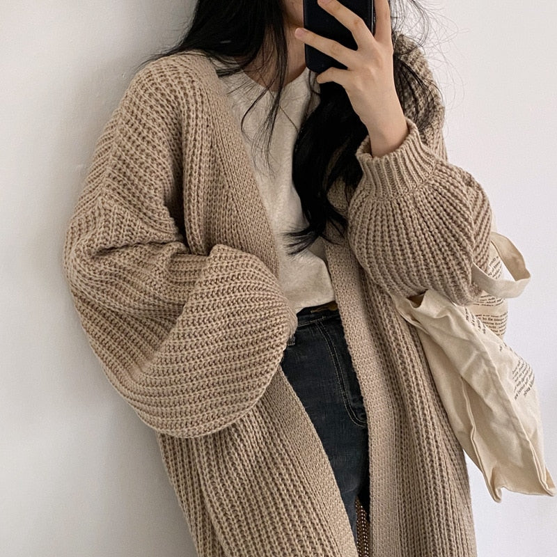 Lungo cardigan in maglia
