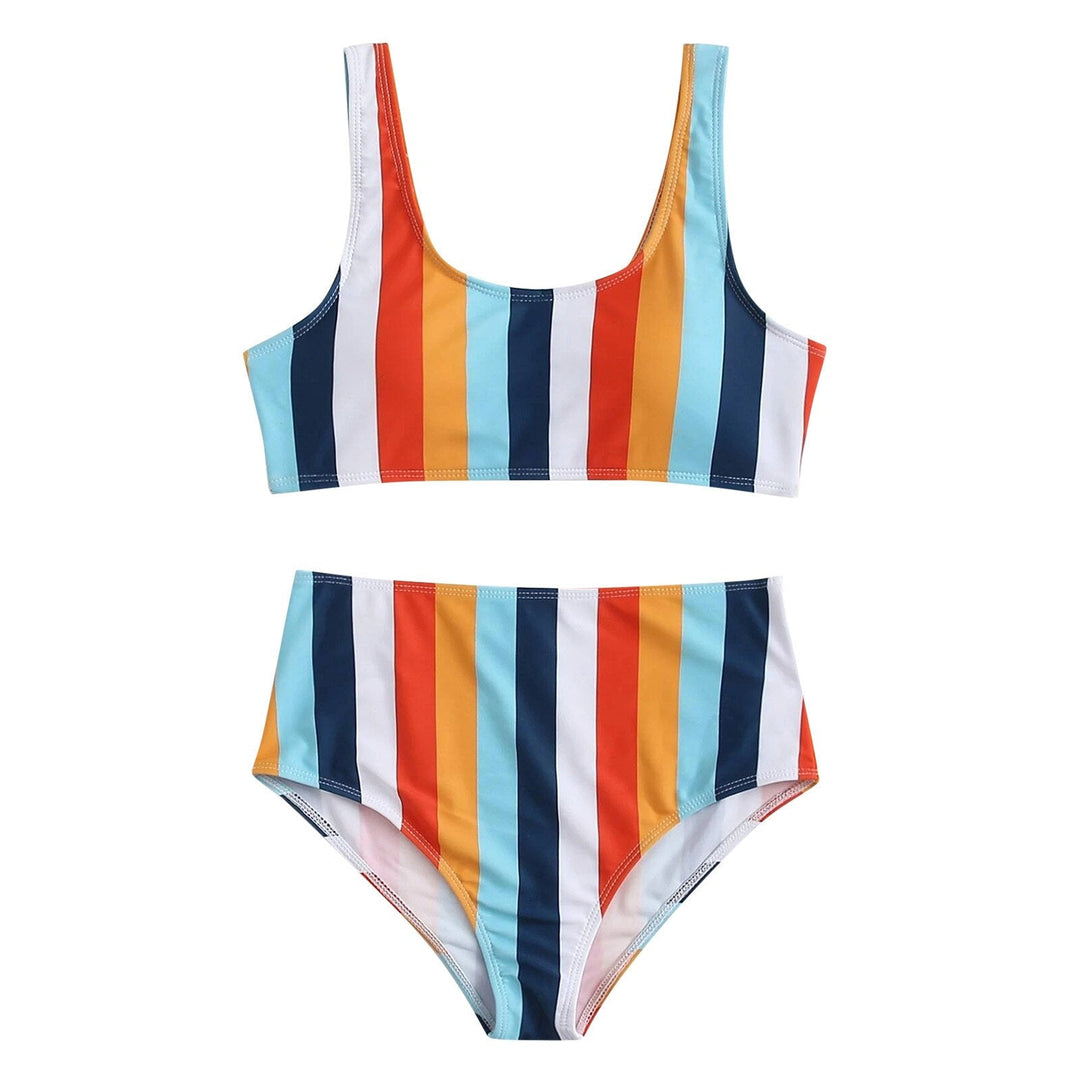 Costume da bagno a righe verticali