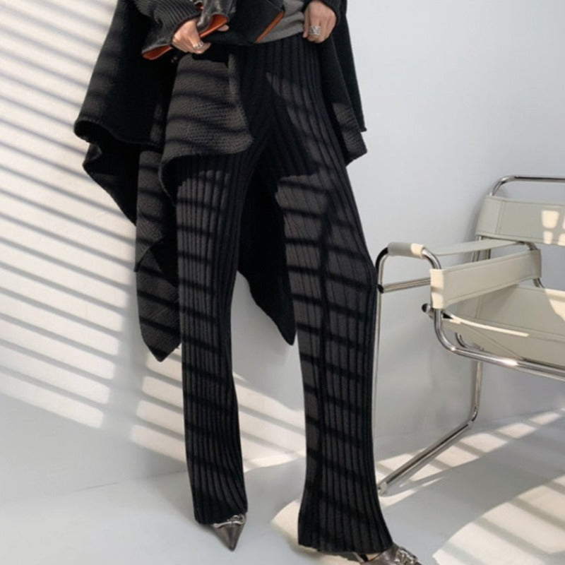 Pantaloni in cotone oversize a coste