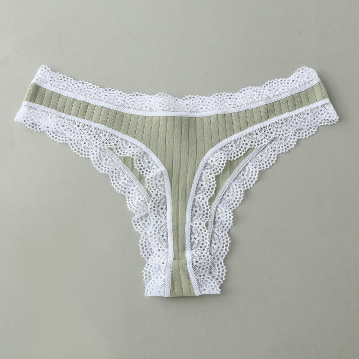 Perizoma in cotone con pizzo