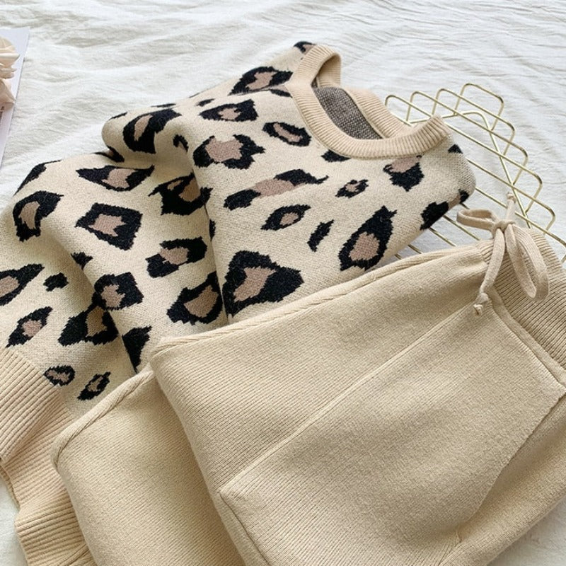 Completo intimo caldo fantasia leopardata