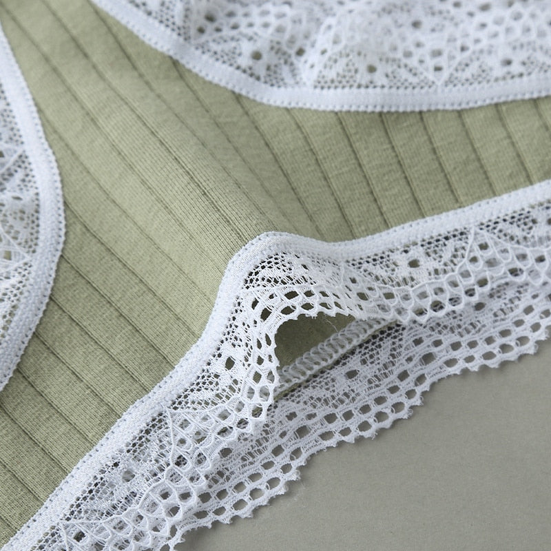 Perizoma in cotone con pizzo - 3 pezzi