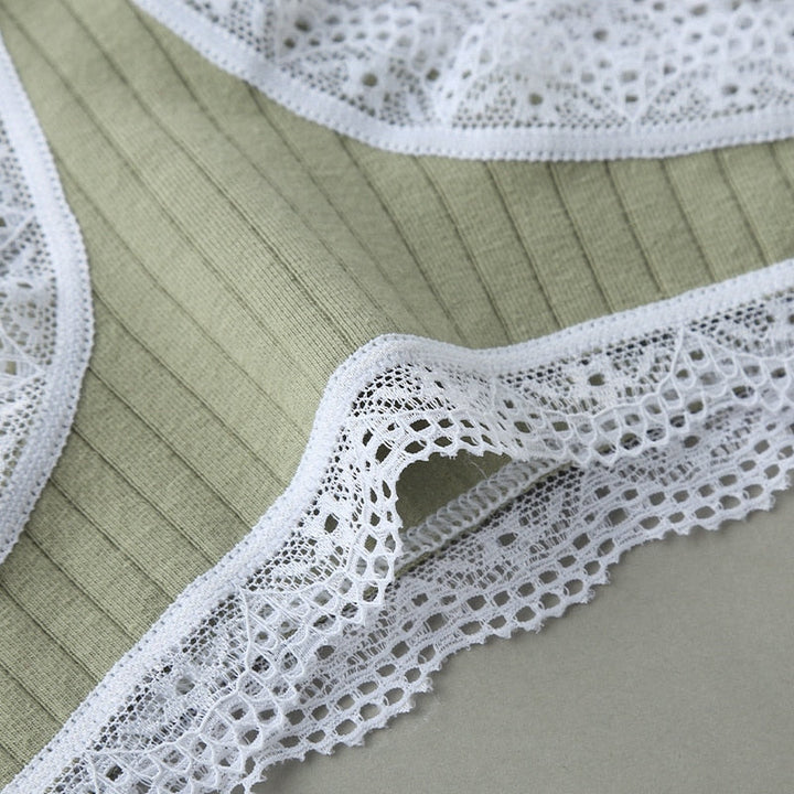 Perizoma in cotone con pizzo - 3 pezzi