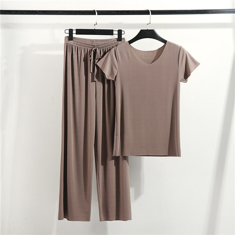 Completo abbigliamento casa con pantaloni lunghi