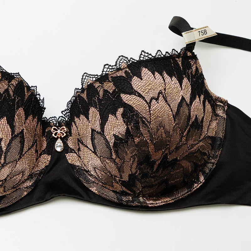Set intimo con motivo floreale ricamato