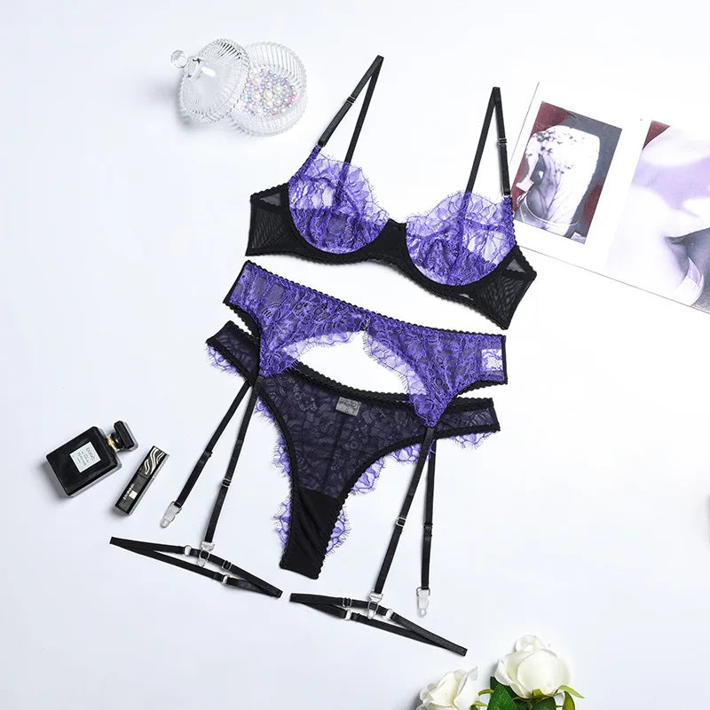 Set intimo in pizzo 3 pezzi