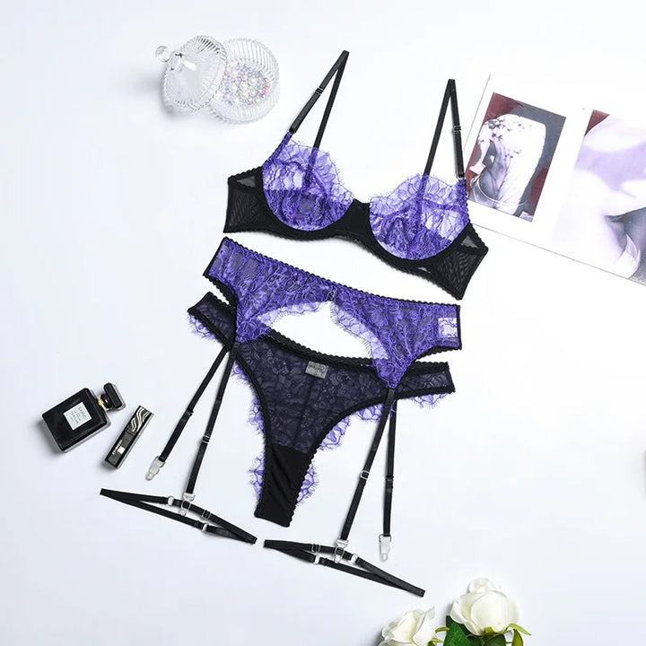 Set intimo in pizzo 3 pezzi