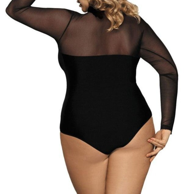 Body con manica lunga trasparente
