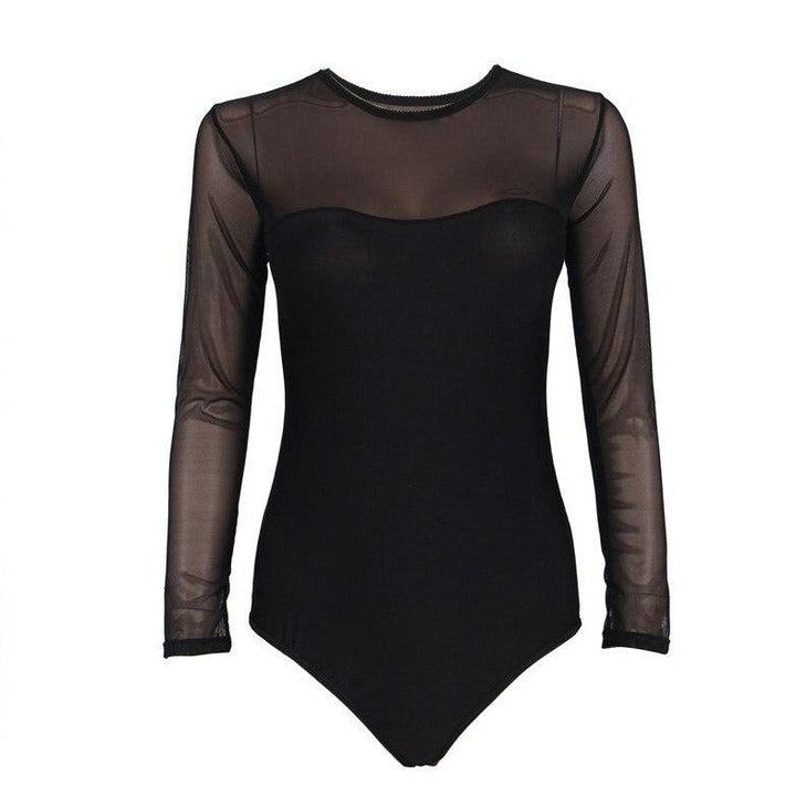 Body con manica lunga trasparente