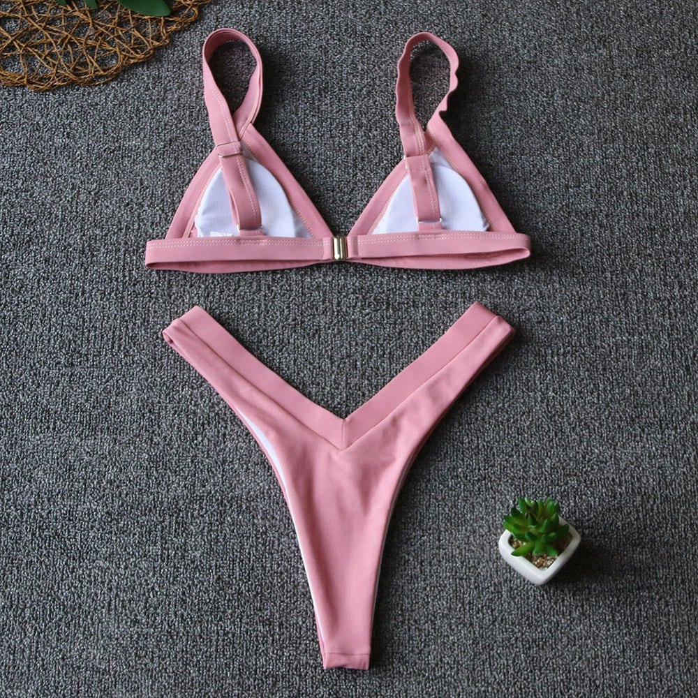 Costume da bagno 2 pezzi con coppe triangolari