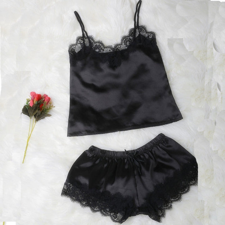 Biancheria da notte con pizzo nero