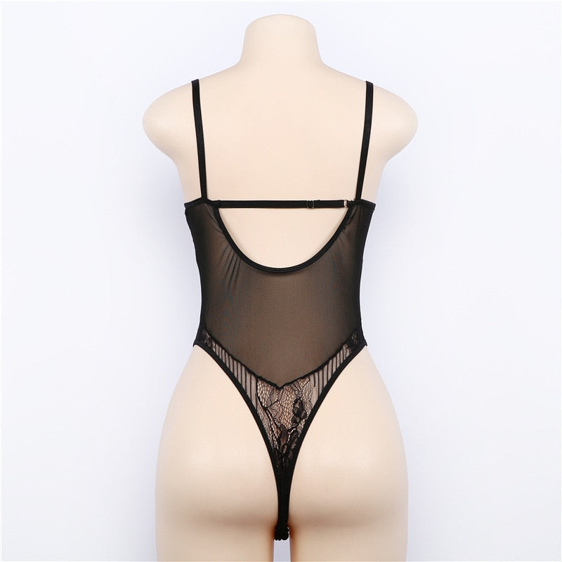 Body in pizzo trasparente
