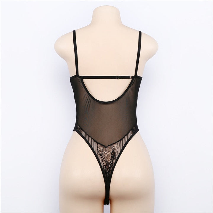 Body in pizzo trasparente