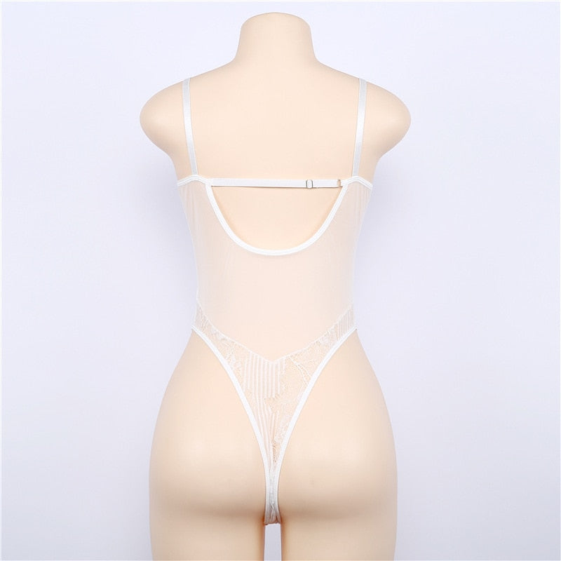 Body in pizzo trasparente