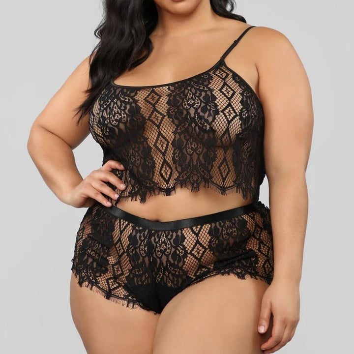 Completo intimo in pizzo taglie forti