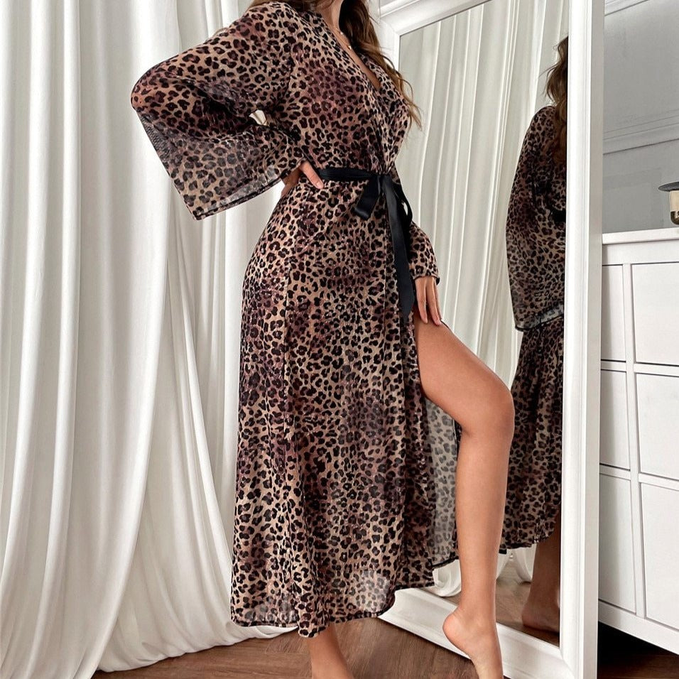 Vestaglia lunga stampa animalier