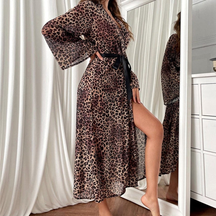 Vestaglia lunga stampa animalier