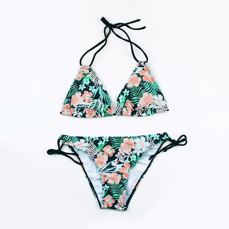 Costume da bagno 2 pezzi con laccetti al collo
