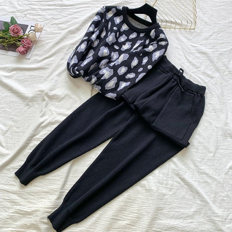 Completo intimo caldo fantasia leopardata