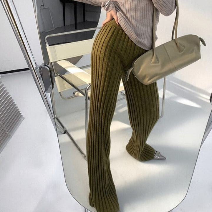 Pantaloni in cotone oversize a coste