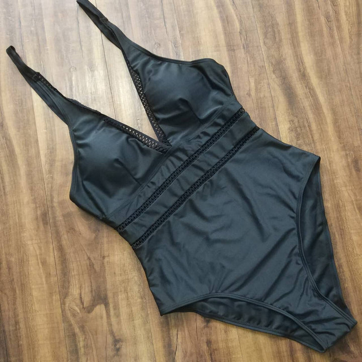 Costume da bagno intero con rete
