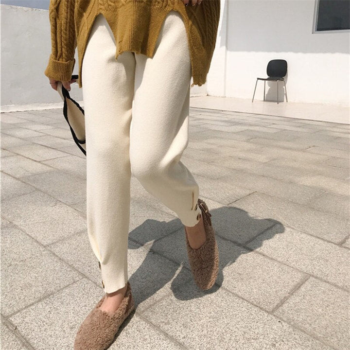 Pantaloni in felpa ampi con bottoni